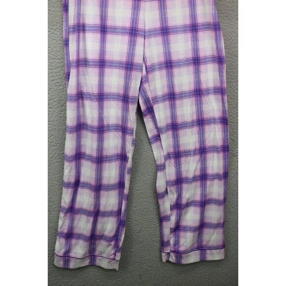Laura Scott Purple Plaid Pajama Set-Size Medium-Wide Leg - Picture 3 of 16